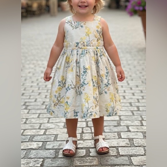 Edgehill Collection Other - Edgehill Collection Cream and Yellow Floral Kids Dress